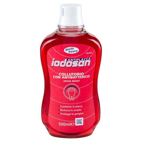 Iodosan Antiplacca Collutorio con Antibatterico per Pulizia Denti e Protezione Gengive 500 ml